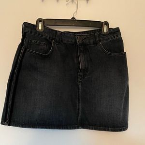 Zara TRF Collection Black Denim Skirt Size Large